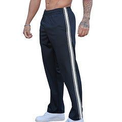 Hochwertige Herren Sporthose – Wide-Leg Hose mit Streifen