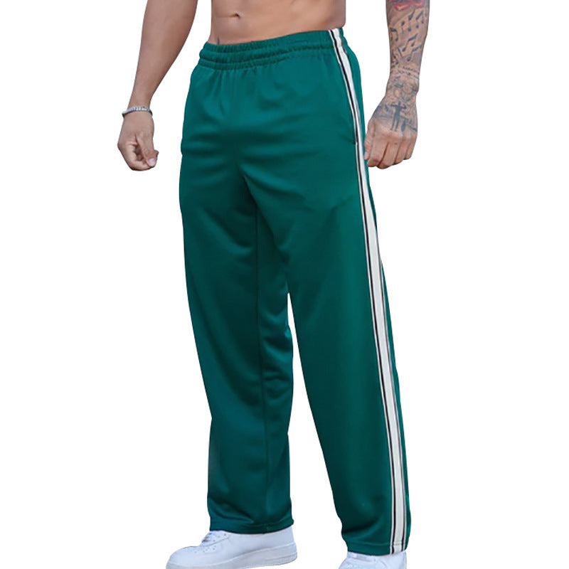 Hochwertige Herren Sporthose – Wide-Leg Hose mit Streifen