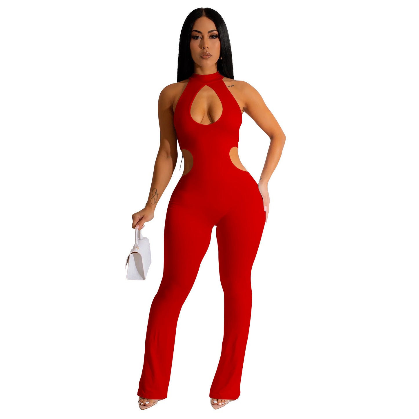 Hochwertiger Damen Jumpsuit – Ärmellos mit Hollow-Out-Design