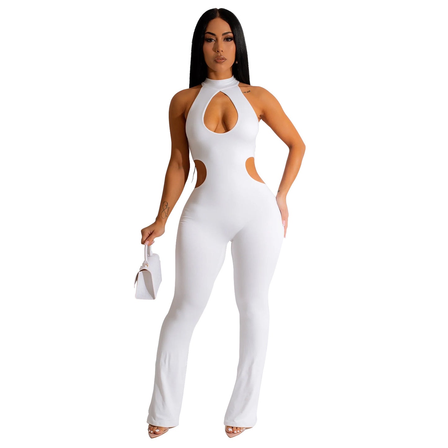 Hochwertiger Damen Jumpsuit – Ärmellos mit Hollow-Out-Design