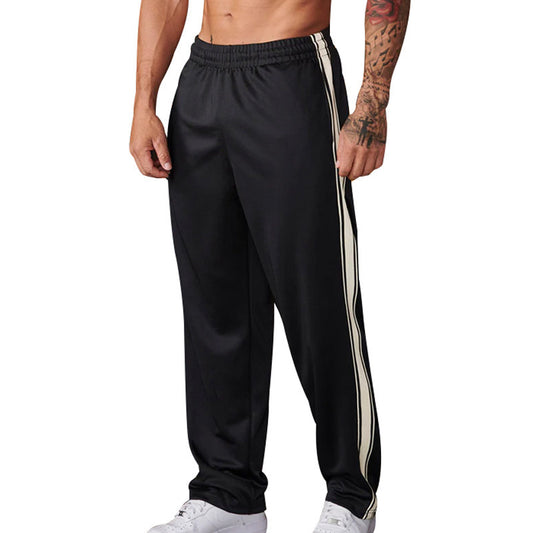 Hochwertige Herren Sporthose – Wide-Leg Hose mit Streifen