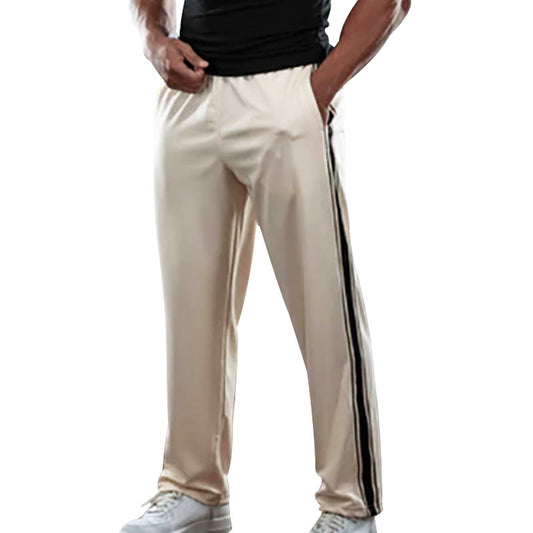 Hochwertige Herren Sporthose – Wide-Leg Hose mit Streifen